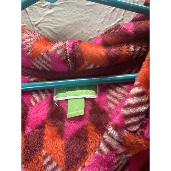 Vera Bradley Shirt Hood Pullover Pink Purple Pocket Geometric Long Sleeves Small - Picture 2 of 3
